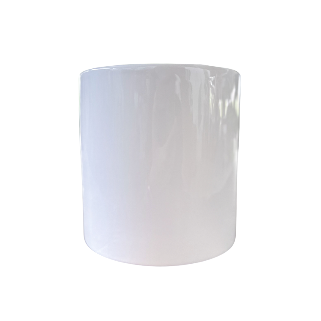 WHITE GLOSSY ROUND CERAMIC PLANTING POT
