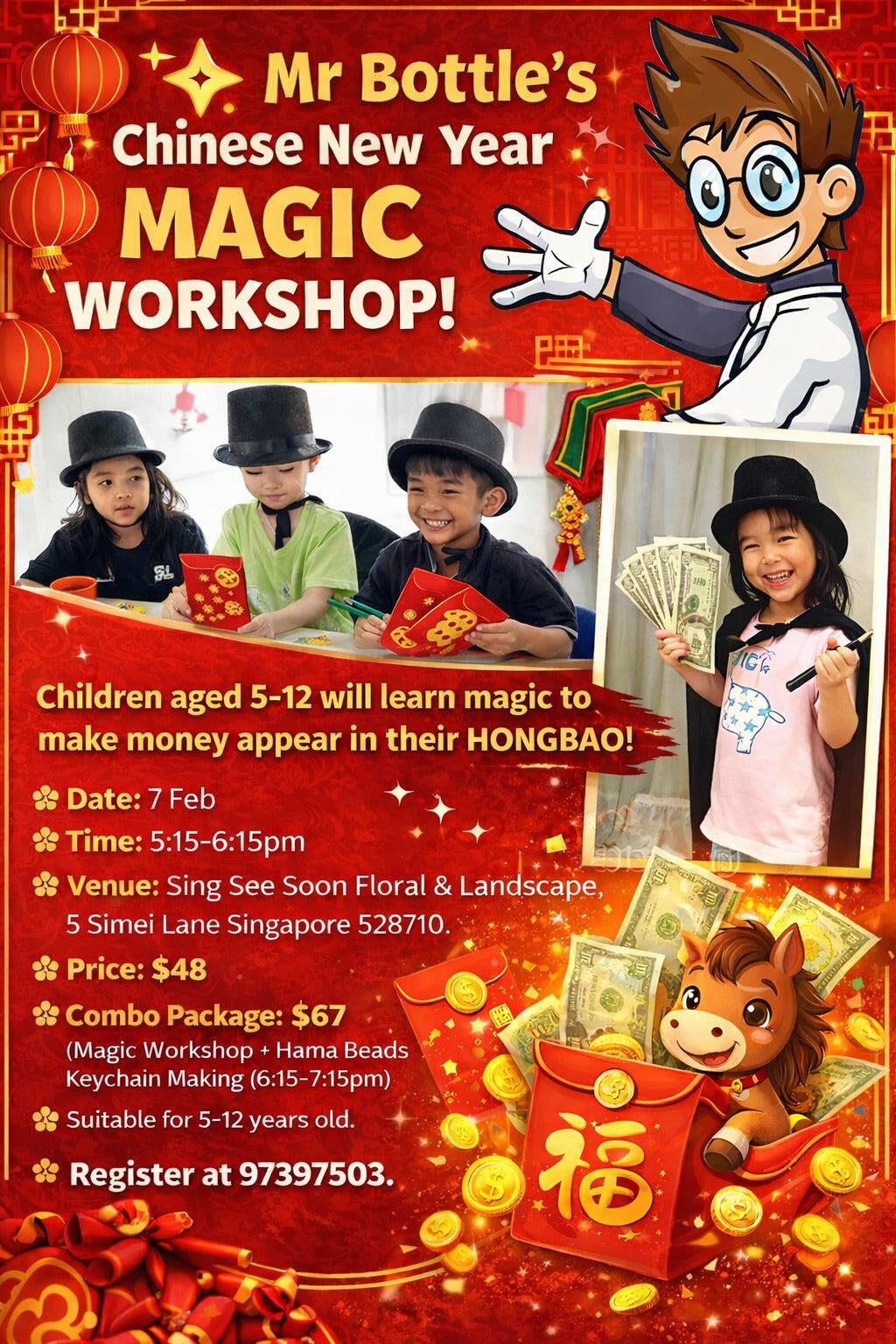 CNY Craft Workshop | Mr. Bottle CNY Magic Workshop | $48/PAX (Pay Onsite)