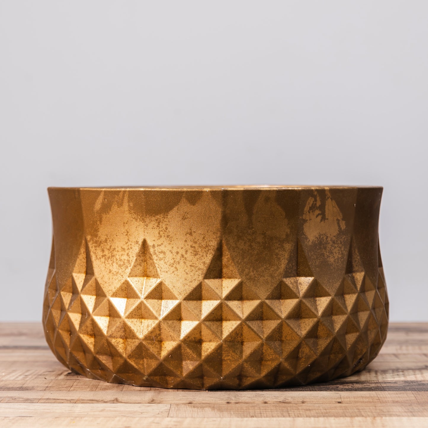 Golden Geometric Bowl Planter