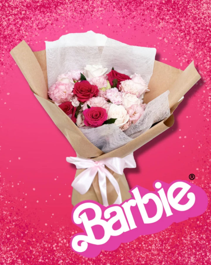 barbie pink flower bouquet